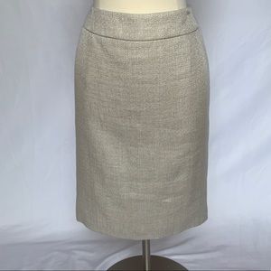 Armani Collezioni Neutral Tweed Pencil Skirt Sz 4